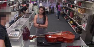Sexy Brazilian Cello fulfills a pawnmans sexual craving