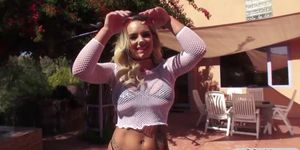 Blonde chick Cali Carter recieves a hardcore anal fuck