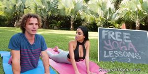Dude bangs huge tits Latina outdoor