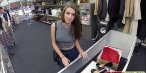 Pretty hot teen Naomi Alice bangs pawn owner for extra 