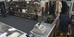 Sexy blonde woman screwed by pawn dude at the pawnshop