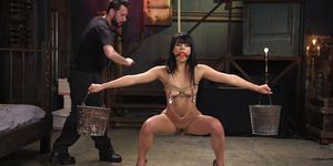 Master trains sexy brunette slave Gina Valentina 