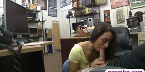 Lovely woman screwed by horny pawn dude in his pawnshop