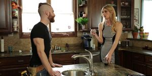 Skinny blonde tranny fucks her submissive boyfriend (Mandy Mitchell)