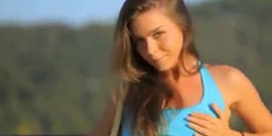 Dance Athletic blonde teen dances her clothes off