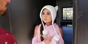 Cute teen Elle Voneva breaks out her tiny pussy and sho