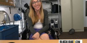 Sexy geek teen loves huge black cocks inside her naught