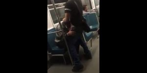 Asian twink gets BJ from older man in a subway