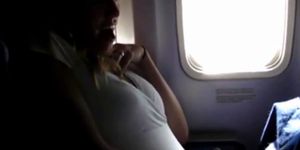 girl is fingering while flying