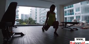 Asian teen enjoys hardcore amateur sex after workout
