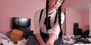 Petite stepsister in school uniform fucked hardcore
