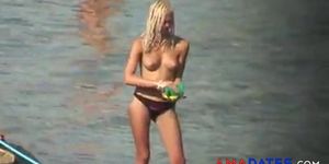 Voyeur Nice Tits on public beach