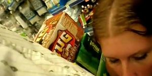 exciting blowjob in supermarket