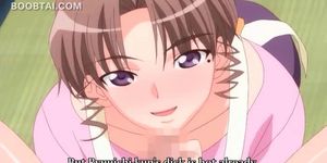 Stunning anime maid giving BJ on knees and fucking hard