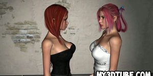 Hot 3D redhead babe gets fucked hard by a zombie