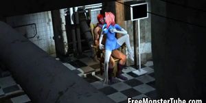 Sexy 3D redhead super heroine getting fucked hard
