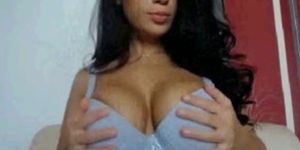 Big tit dark haired babe teases on cam