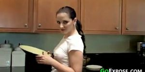 Naughty Housewife Teasing Her Body