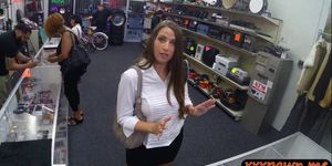 Nice ass slut with big tits banged in the pawn shop by 