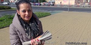 Czech amateur fucking pov in public for cash