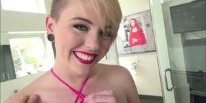 Hot Mileys pink pussy gets dominated sex with huge cock