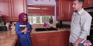 Brunette Muslim teen Ada fills her pussy with warm jizz