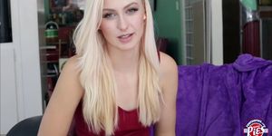 Super Skinny innocent blonde Alexa gets filled with cre