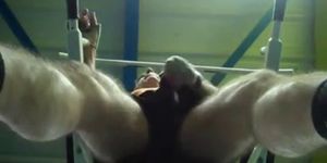 Shows cock in the gym