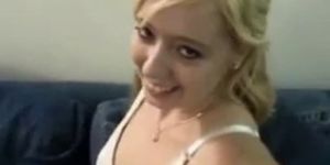 Shy blonde talked into a blowjob and hard fuck. enjoy