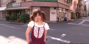 Tiny Japanese Miku Airi with pigtails banged