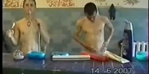 russian solders in the shower
