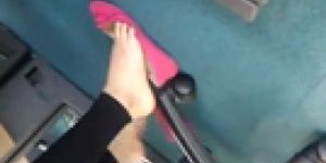 Candid Teen Shopelay Feet at College Library