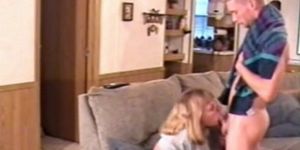 Mature Wife Fucks Husband on Couch