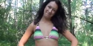 High student fucked in the ass on a picnic