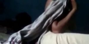 Indian Girl doing blowjob to her BF flashing her Boobs