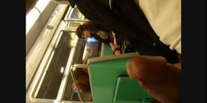 Wanking and flashing in the subway