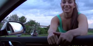 Real stranded euroteen fucked by driver