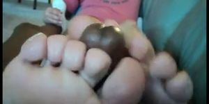 Interracial Footjob