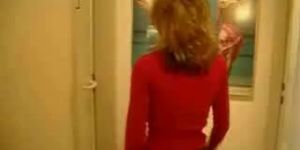 redhead babe fucked in public toilet