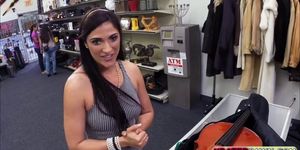 Bitchy brazilian woman gets fucked in the pawnshop offi