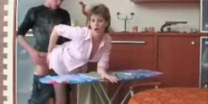 Milf Mom fucked doggystyle by boy while doing housework