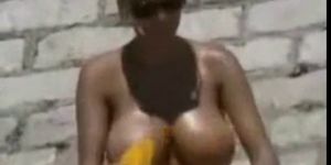 nude huge bube tits in beach
