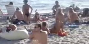 Amateur blowjob in Public Beach
