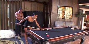 Black stud bangs ebony babe in the gameroom