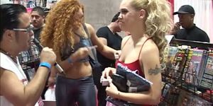 Ass and tits on display at porn covention