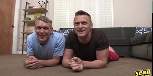 Brendan goes bottom for Pete for bareback anal