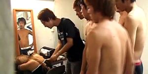 Bukkake cumshots on lovely japanese sweetie and crazy g