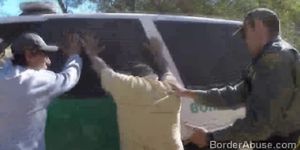 Blondie makes her way across the border sucking a cop