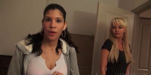 Latina girlfriend sucking her lovers hard dick in POV