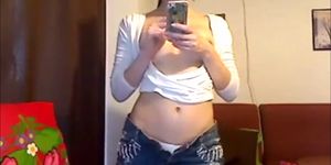 Blonde teen Undressing On Webcam